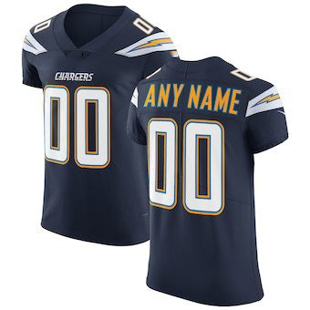 Custom LA.Chargers Navy Vapor Untouchable Elite Stitched Jersey
