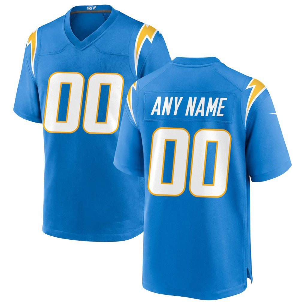 Custom LA.Chargers Powder Blue Game Jersey