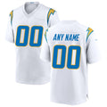 Custom LA.Chargers White Game Jersey
