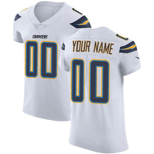 Custom LA.Chargers White Vapor Untouchable Elite Stitched Jersey