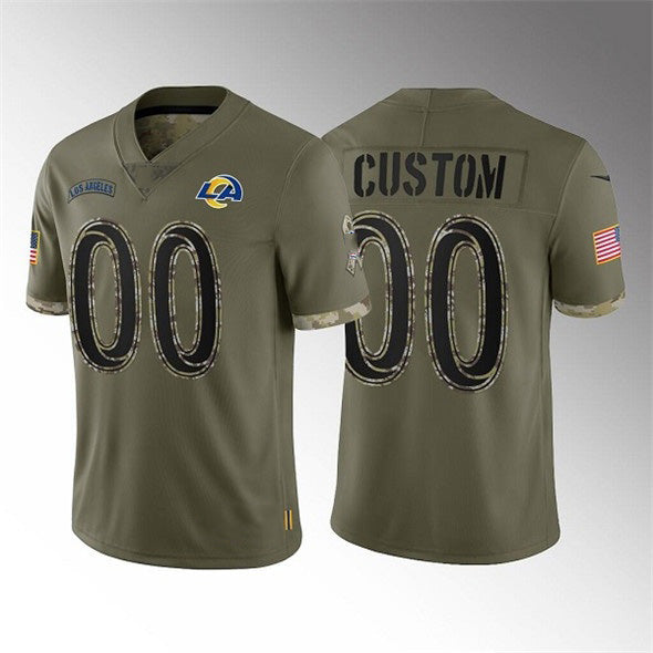Custom LA.Rams ACTIVE PLAYER 2022 Olive Salute To Service Limited Stitched Jersey