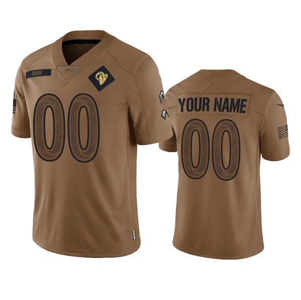 Custom LA.Rams Active Player 2023 Brown Salute To Setvice Limited Stitched Jersey