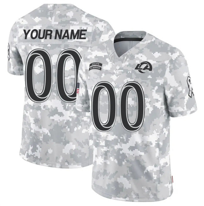 Custom LA.Rams Active Player 2024 F.U.S.E Arctic Camo Salute To Service Limited Stitched Jersey