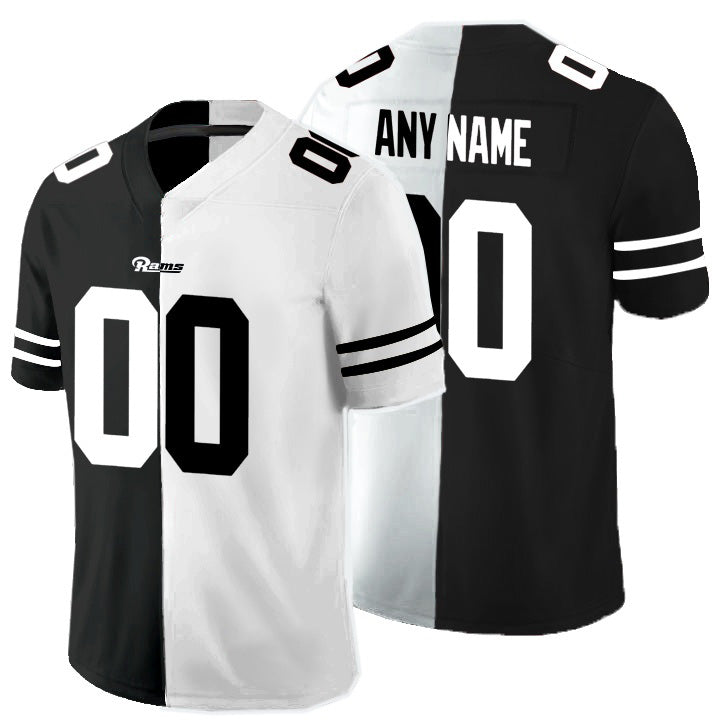 Custom LA.Rams Black And White Split Vapor Untouchable Limited Jersey
