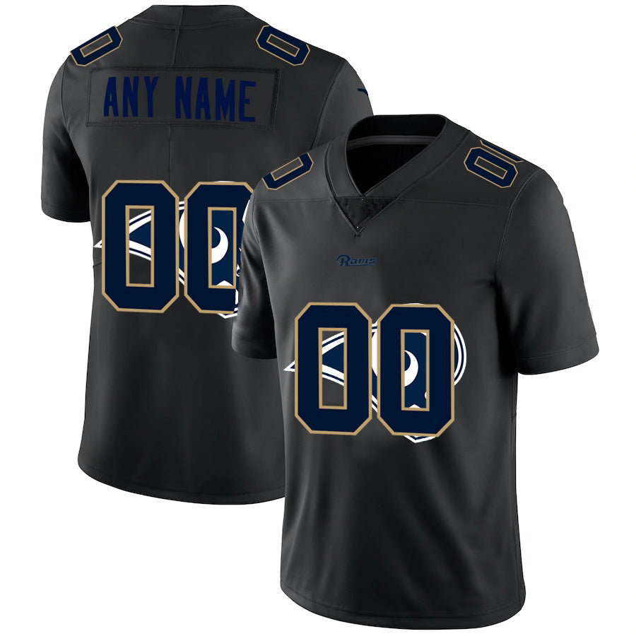Custom LA.Rams Black Team Logo Dual Overlap Limited Jersey