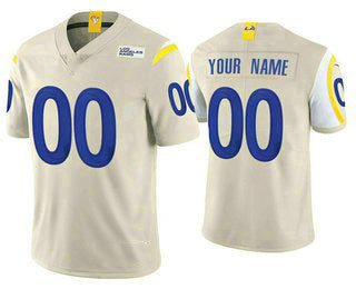 Custom LA.Rams Vapor Bone Stitched Limited Jersey