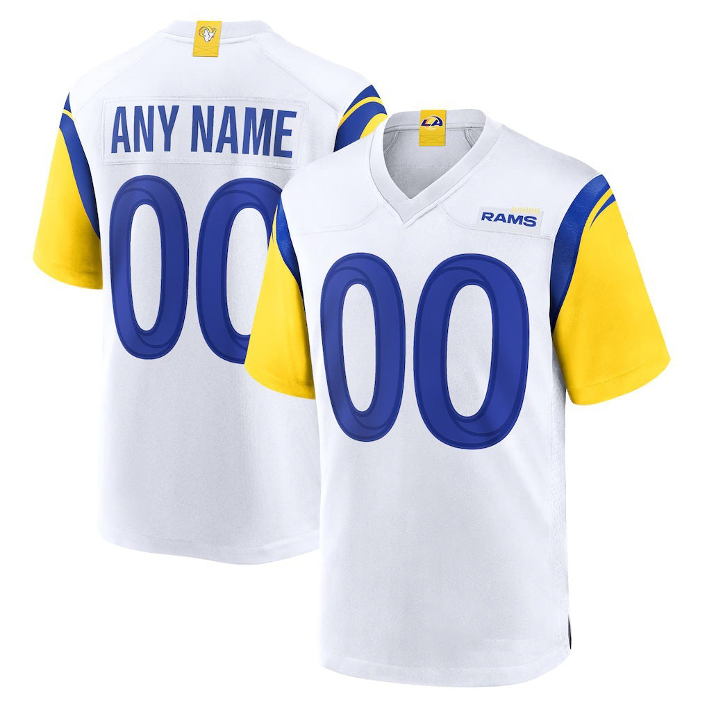 Custom LA.Rams White Alternate Jersey