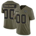 Custom LV.Raiders Active Player Olive 2025 F.U.S.E. Salute to Service Limited Stitched Jersey
