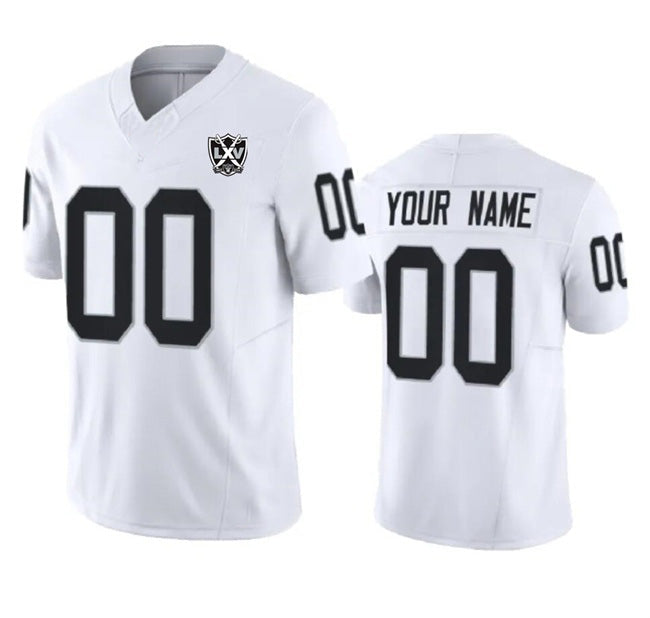 Custom LV.Raiders Active Player White 2024 F.U.S.E 65th Anniversary Patch Vapor Stitched Jersey
