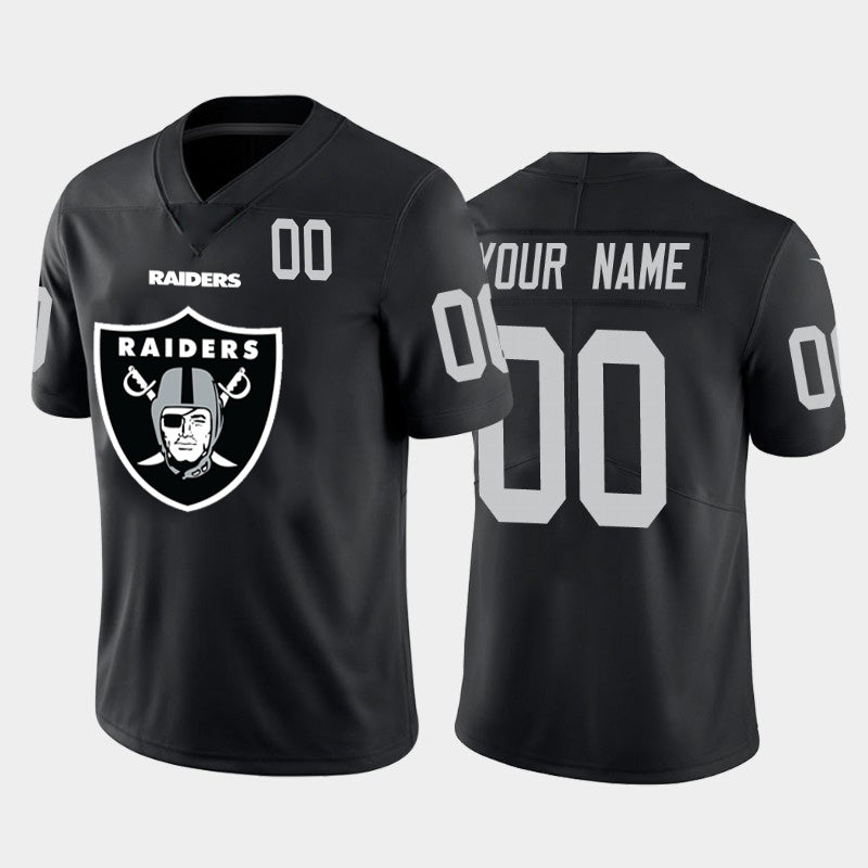 Custom LV.Raiders Black Team Big Logo Number Vapor Untouchable Limited Jersey