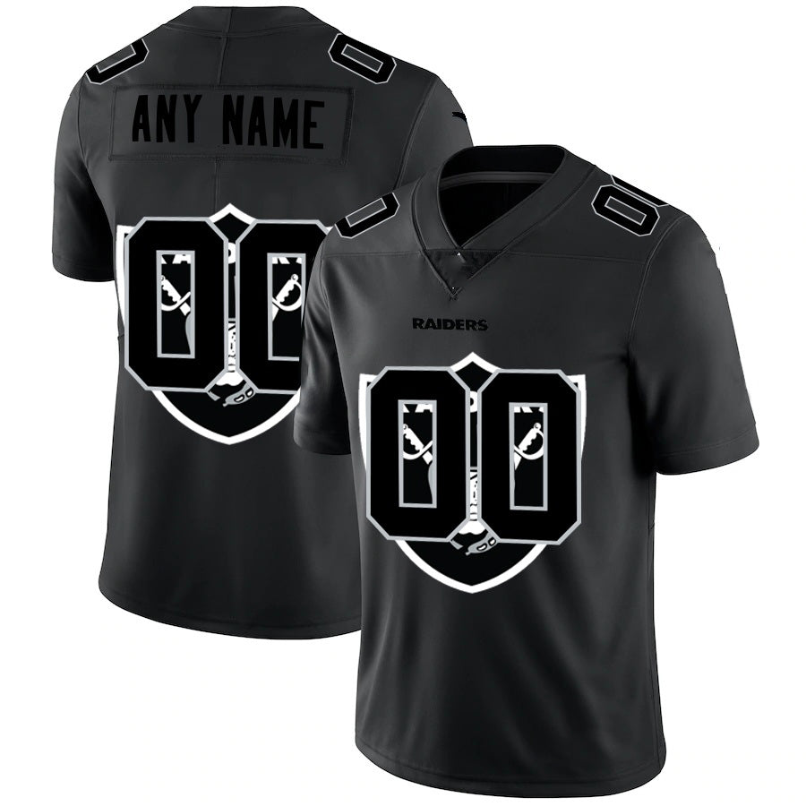 Custom LV.Raiders Black Team Logo Dual Overlap Limited Jersey