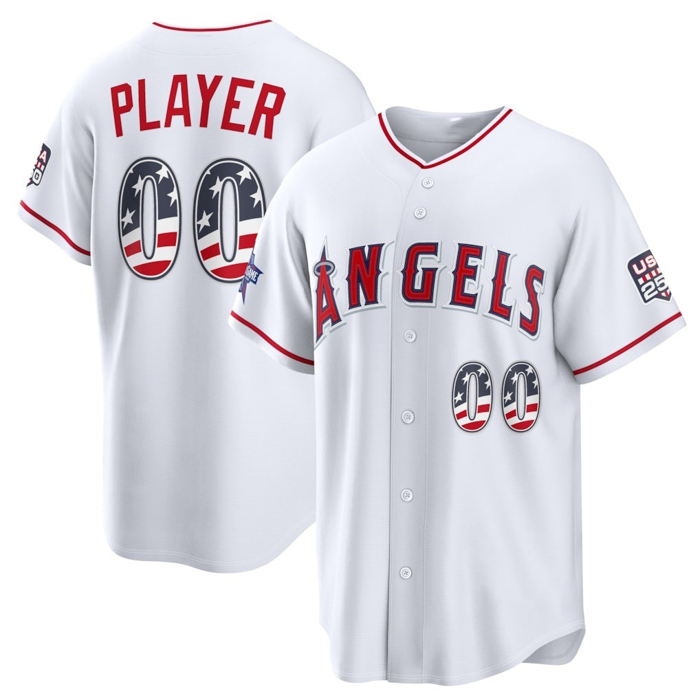 Custom Los Angeles Angels 2026 All-Star Edition Stars & Stripes White Stadium Pick-A-Player Baseball Jersey