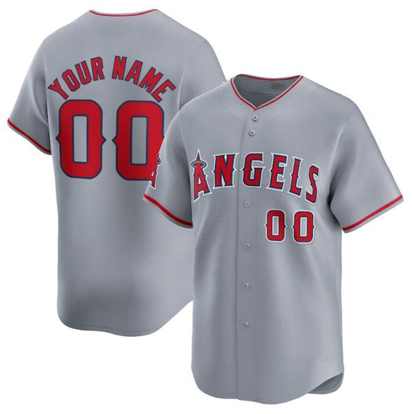 Custom Los Angeles Angels Active Player Gray Away Limited Stitched Baseball Jersey