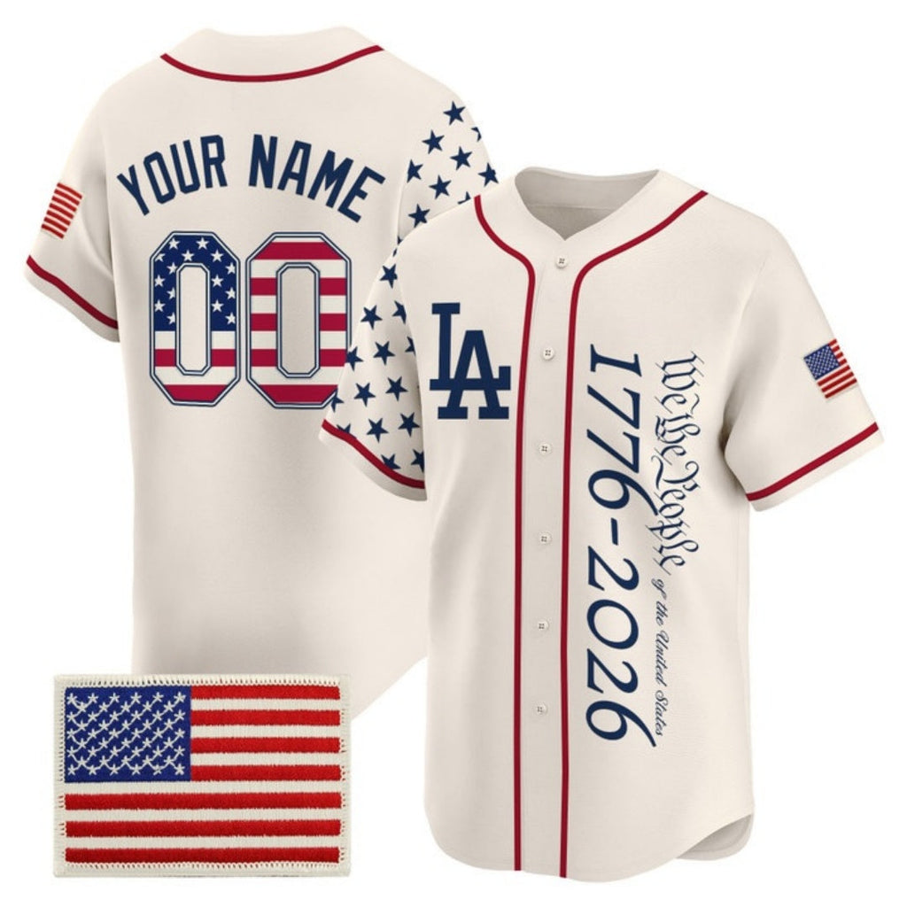 Custom Los Angeles Angels  America 250 Edition Vapor Premier Limited Cream Stitched Baseball Jersey