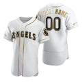 Custom Los Angeles Angels White Stitched Flex Base Golden Edition Baseball Jersey