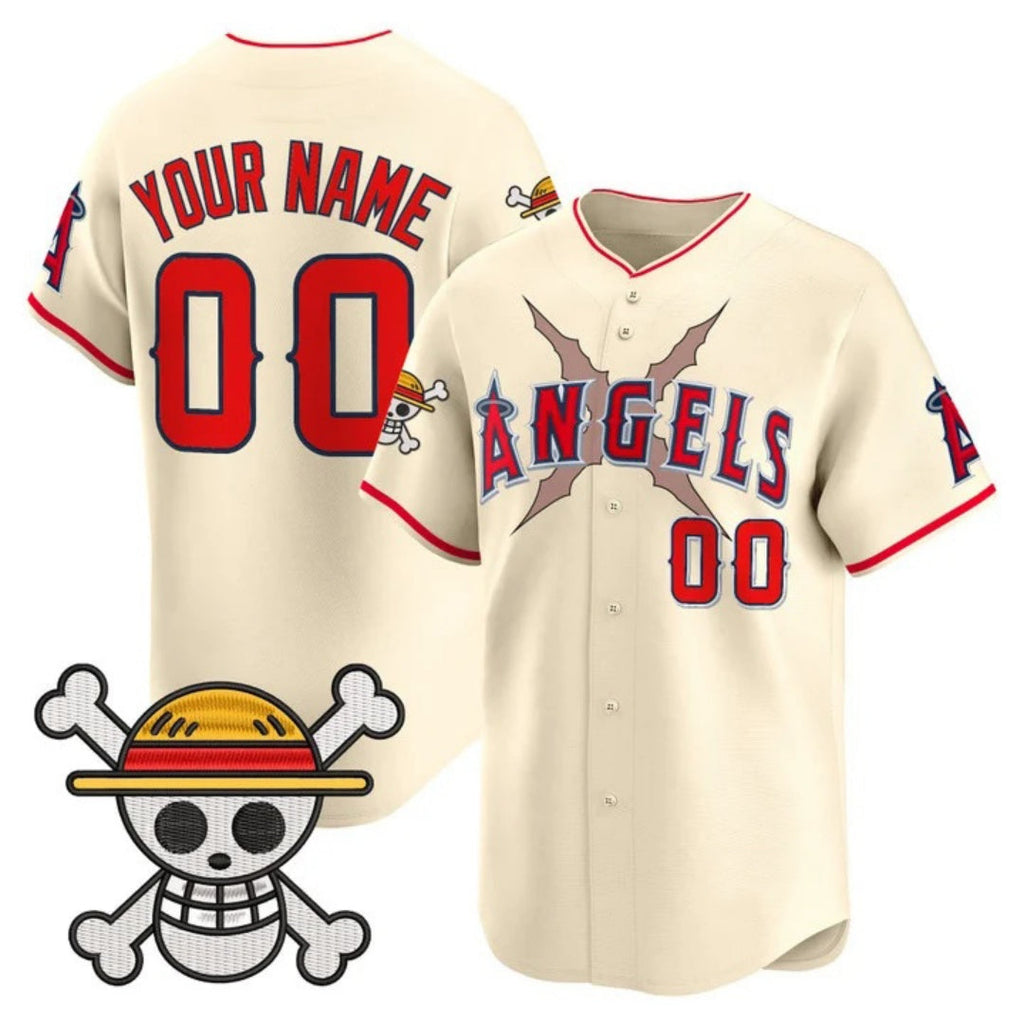 Custom Los Angeles Angels x One Piece Cream Vapor Premier Limited Jersey - Stitched Baseball Jersey