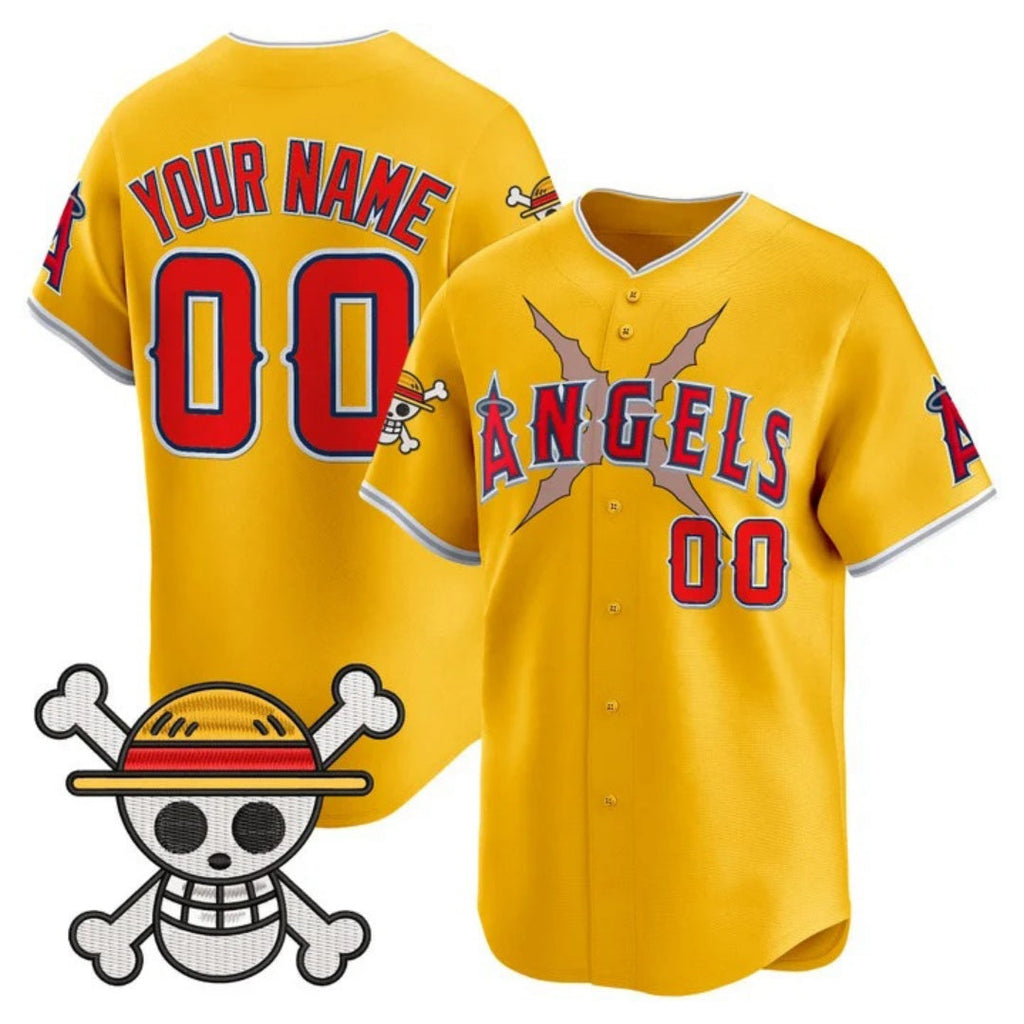 Custom Los Angeles Angels x One Piece Gold Vapor Premier Limited Jersey - Stitched Baseball Jersey