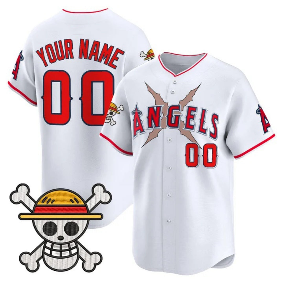 Custom Los Angeles Angels x One Piece White Vapor Premier Limited Jersey - Stitched Baseball Jersey