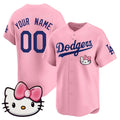 Custom Los Angeles Dodgers ACTIVE PLAYER Pink 2025 Hello Kitty Vapor Premier Limited Stitched Baseball Jersey