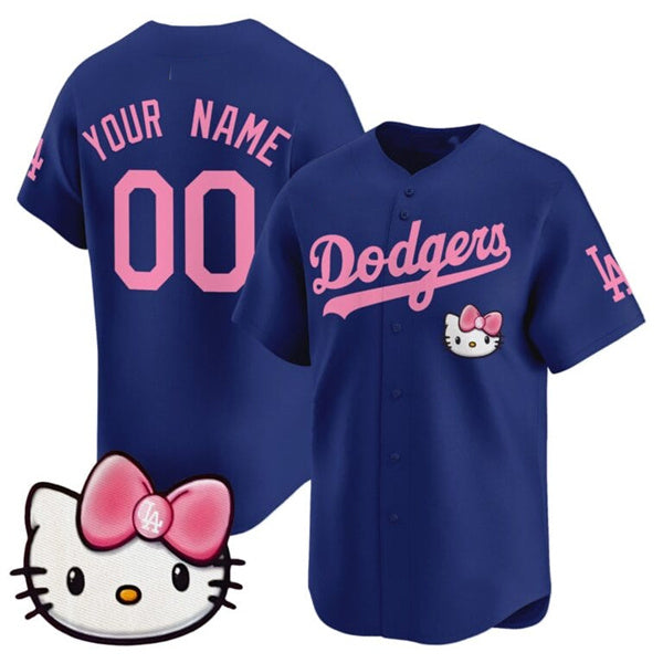 Custom Los Angeles Dodgers ACTIVE PLAYER Royal 2025 Hello Kitty Vapor Premier Limited Stitched Baseball Jersey