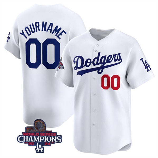 Custom Los Angeles Dodgers ACTIVE PLAYER White 2024 World Series Champions Home Limited Stitched Baseball Jersey HELVY