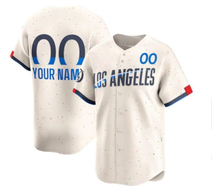 Custom Los Angeles Dodgers Active Player Cream 2024 City Connect Limited Stitched Baseball Jersey HELVY