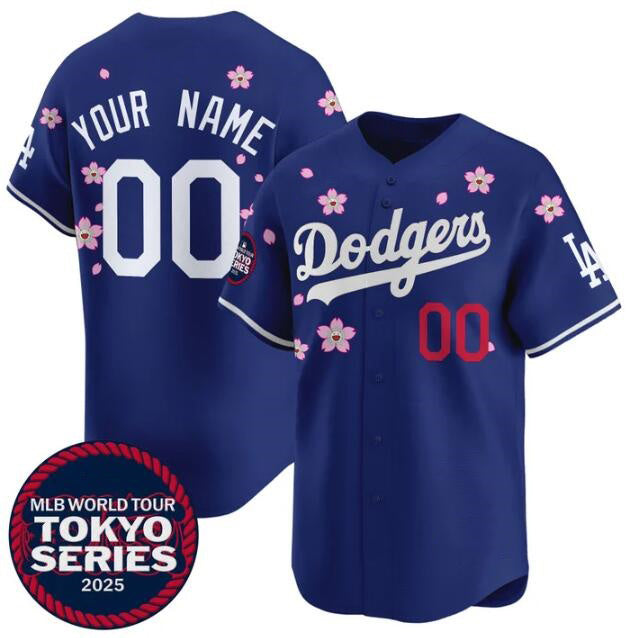Custom Los Angeles Dodgers Active Player Royal 2025 Tokyo Series Limited Stitched Baseball Jersey HELVY