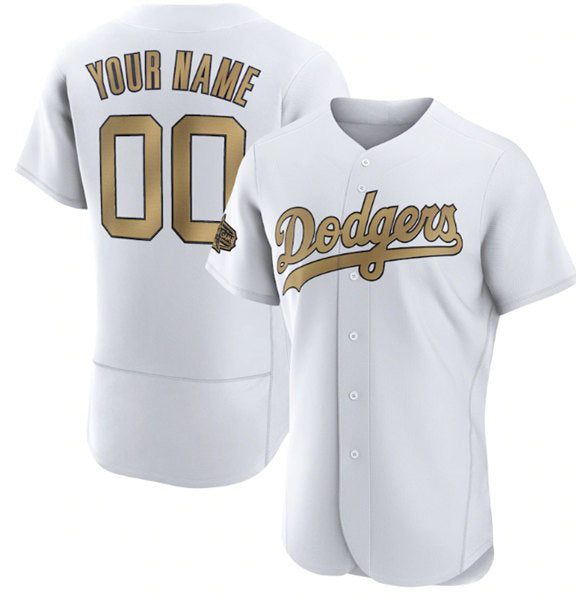 Custom Los Angeles Dodgers Active Player White 2022 All-Star Flex Base Stitched Baseball Jersey HELVY