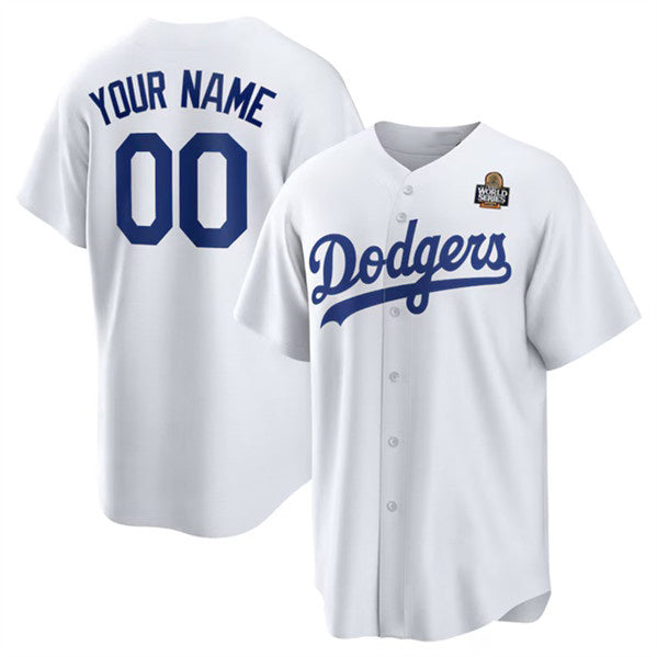 Custom Los Angeles Dodgers Active Player White 2024 World Series Cool Base Stitched Baseball Jersey HELVY