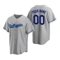 Custom Los Angeles Dodgers Gray Stitched Cool Base Road Baseball Jersey HELVY