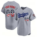Custom Los Angeles Dodgers Gray USA 250 Fourth of July Limited Stitched Jersey