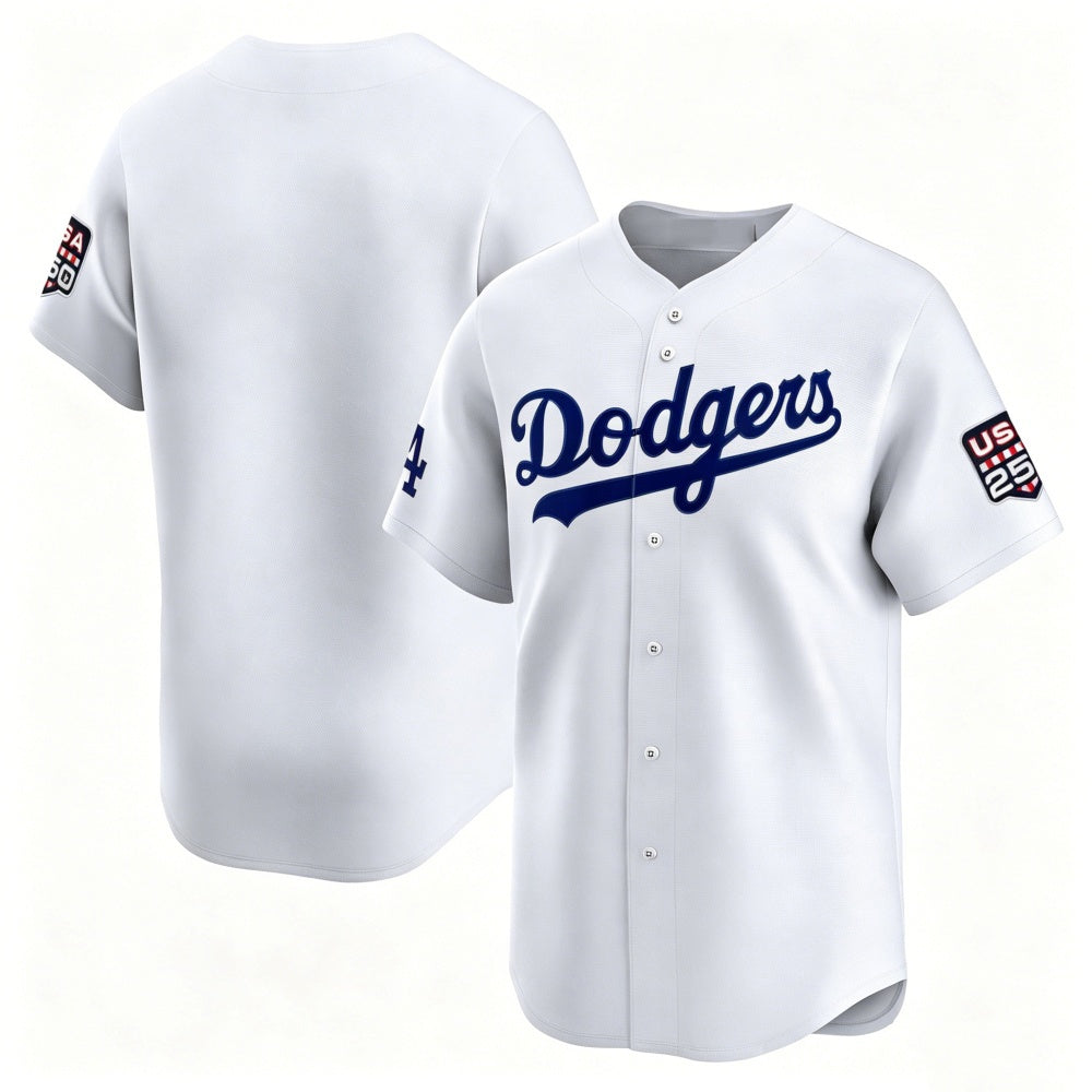 Custom Los Angeles Dodgers White USA 250 Limited Stitched Jersey