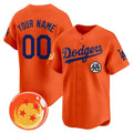Custom Los Angeles Dodgers x Dragon Ball Orange Vapor Premier Limited Jersey - Stitched Baseball Jersey
