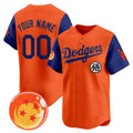Custom Los Angeles Dodgers x Dragon Ball Royal Orange Vapor Premier Limited Jersey - Stitched Baseball Jersey