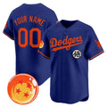 Custom Los Angeles Dodgers x Dragon Ball Royal Vapor Premier Limited Jersey - Stitched Baseball Jersey
