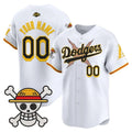 Custom Los Angeles Dodgers x One Piece x Mamba White Vapor Premier Limited Jersey - Stitched Baseball Jersey