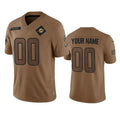Custom M.Dolphins Active Player 2023 Brown Salute To Setvice Limited Stitched Jersey