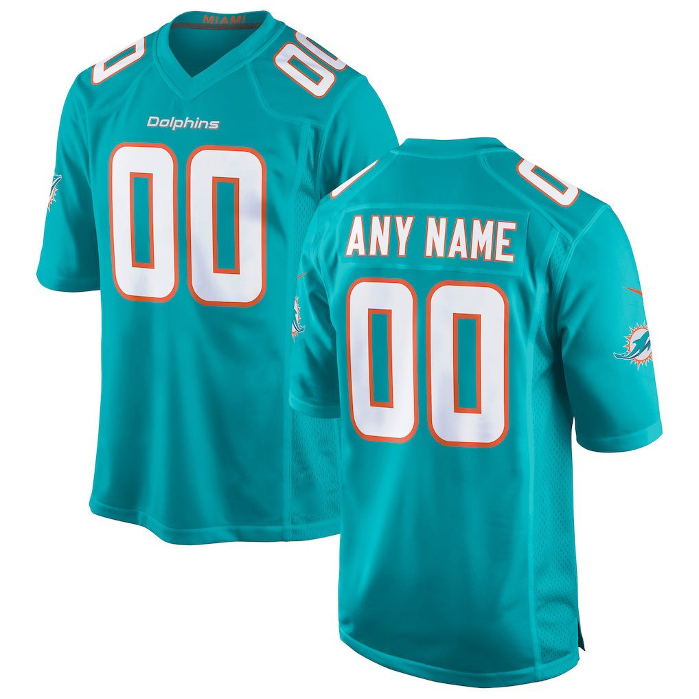 Custom M.Dolphins Aqua Game Jersey