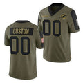 Custom M.Dolphins Olive ACTIVE PLAYER 2021 Salute To Service Limited Stitched Jersey