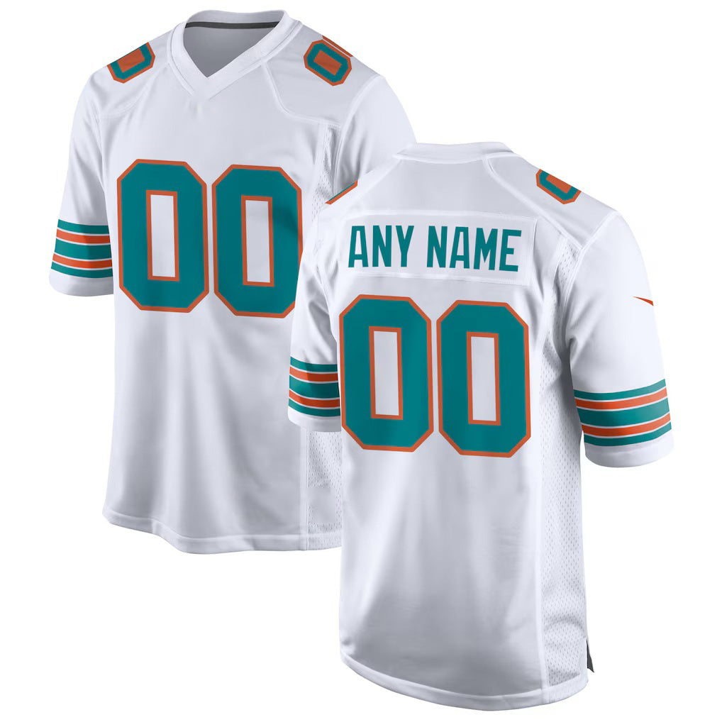 Custom M.Dolphins White Alternate Game Jersey