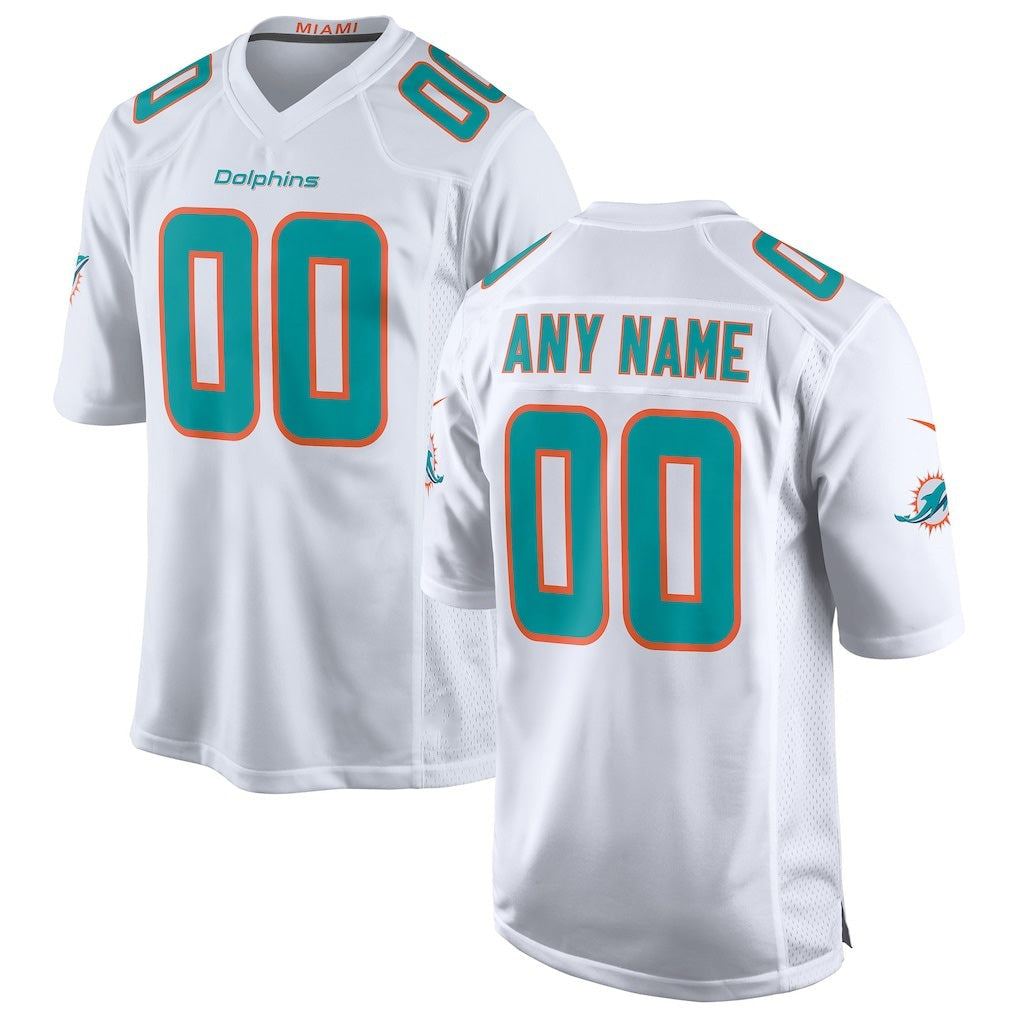 Custom M.Dolphins White Game Jersey