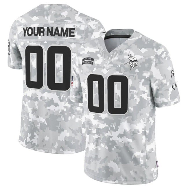Custom MN.Vikings Active Player 2024 F.U.S.E Arctic Camo Salute To Service Limited Stitched Jersey