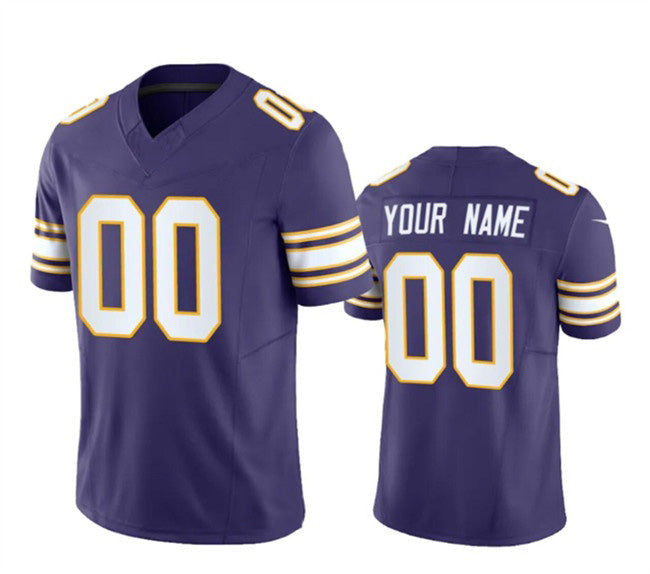 Custom MN.Vikings Active Player Purple 2023 F.U.S.E. Throwback Vapor Limited Stitched Jersey