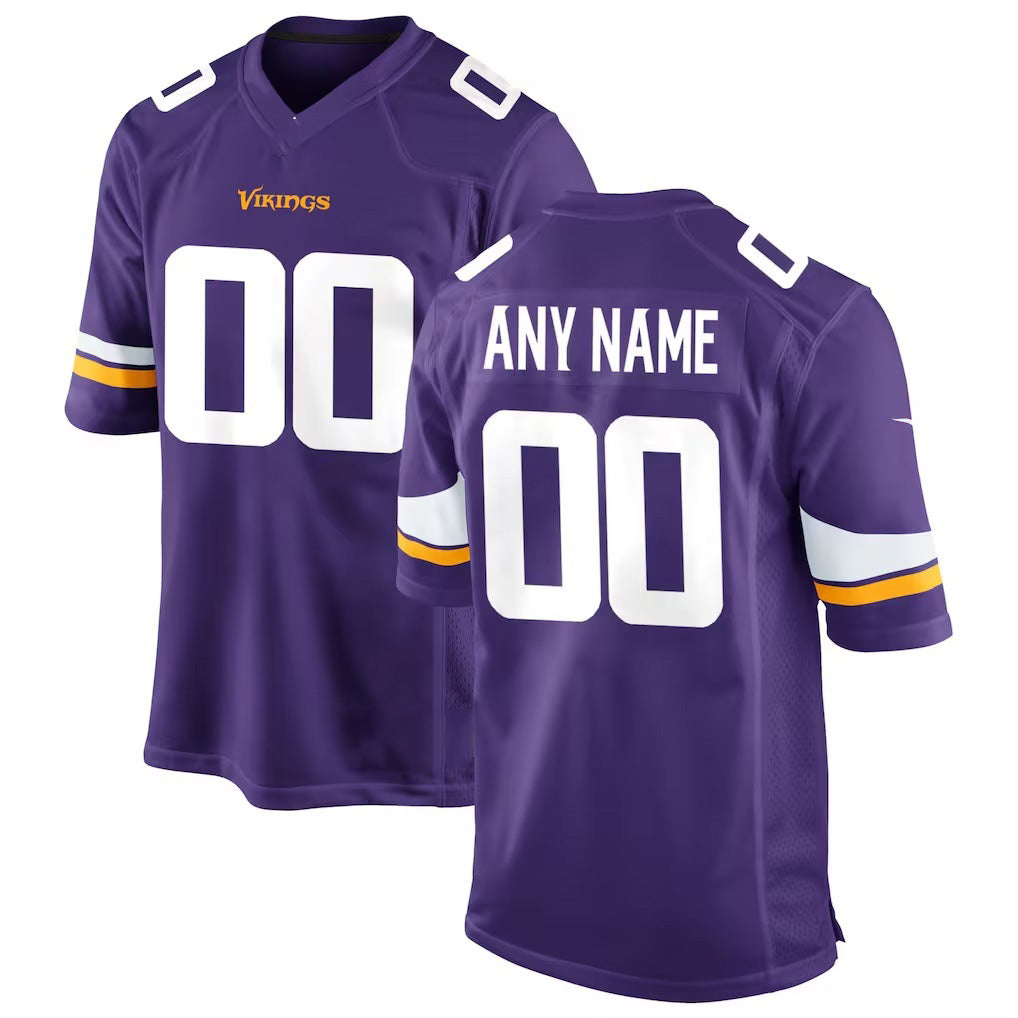 Custom MN.Vikings Purple Game Jersey