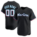 Custom Miami Marlins Black Alternate Limited Baseball Jersey