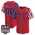 Custom Miami Marlins Red America 250 Edition Vapor Premier Limited Stitched Baseball Jersey