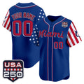 Custom Miami Marlins Royal America 250 Edition Vapor Premier Limited Stitched Baseball Jersey