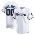 Custom Miami Marlins White Home Limited Baseball Jersey