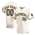 Custom Milwaukee Brewers Cream Home Limited Baseball Jersey