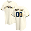 Custom Milwaukee Brewers Cream Home Replica Baseball Jersey